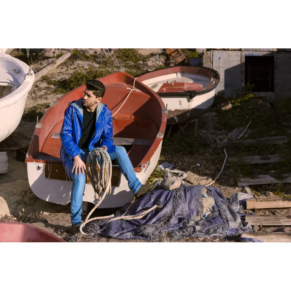 Mariner blauw  regenjas M-L