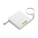 Level white  tape measure with keyring 
