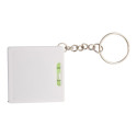 Level white  tape measure with keyring 