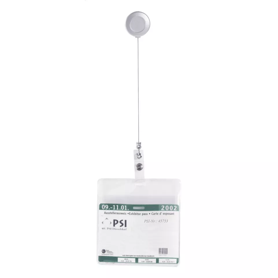 Slope silver  badge holder 