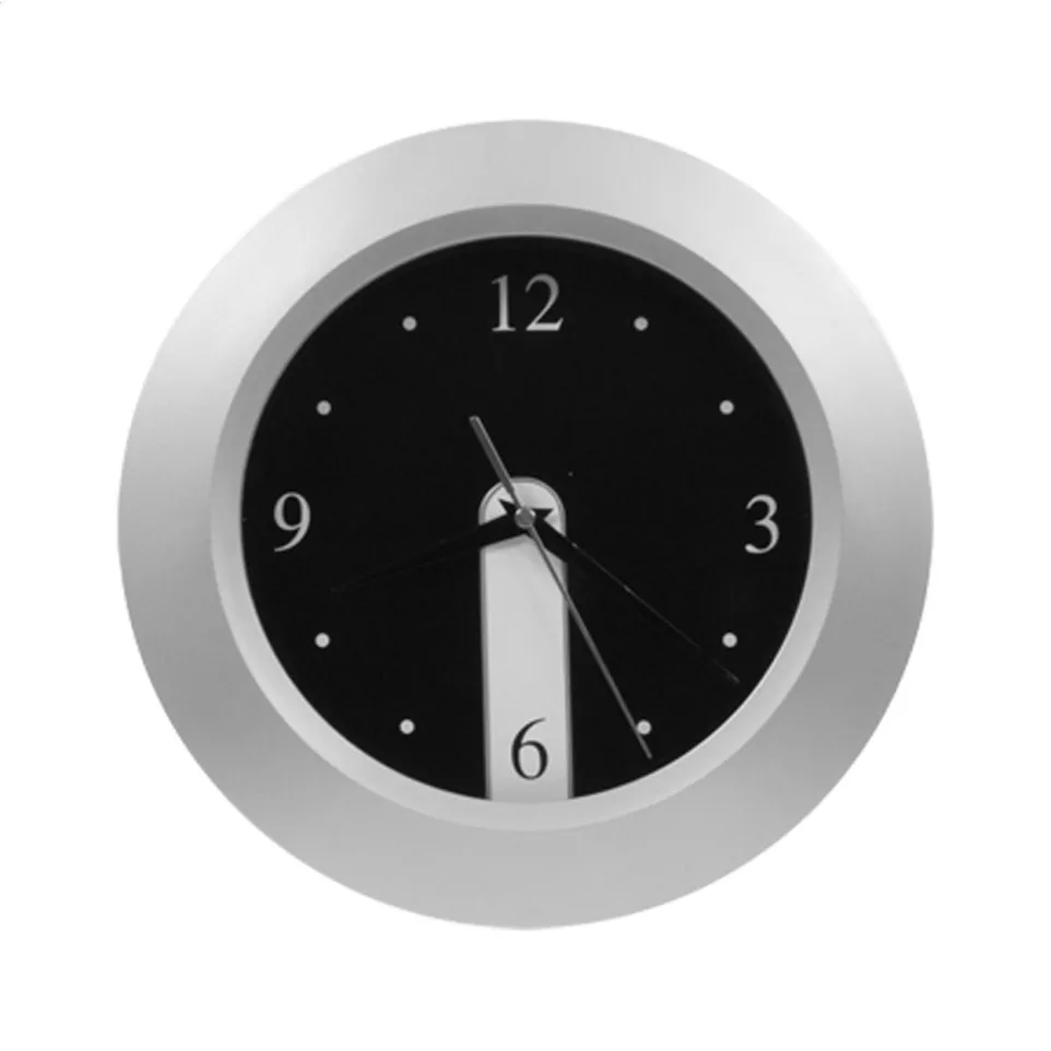 Brattain silver black wall clock 