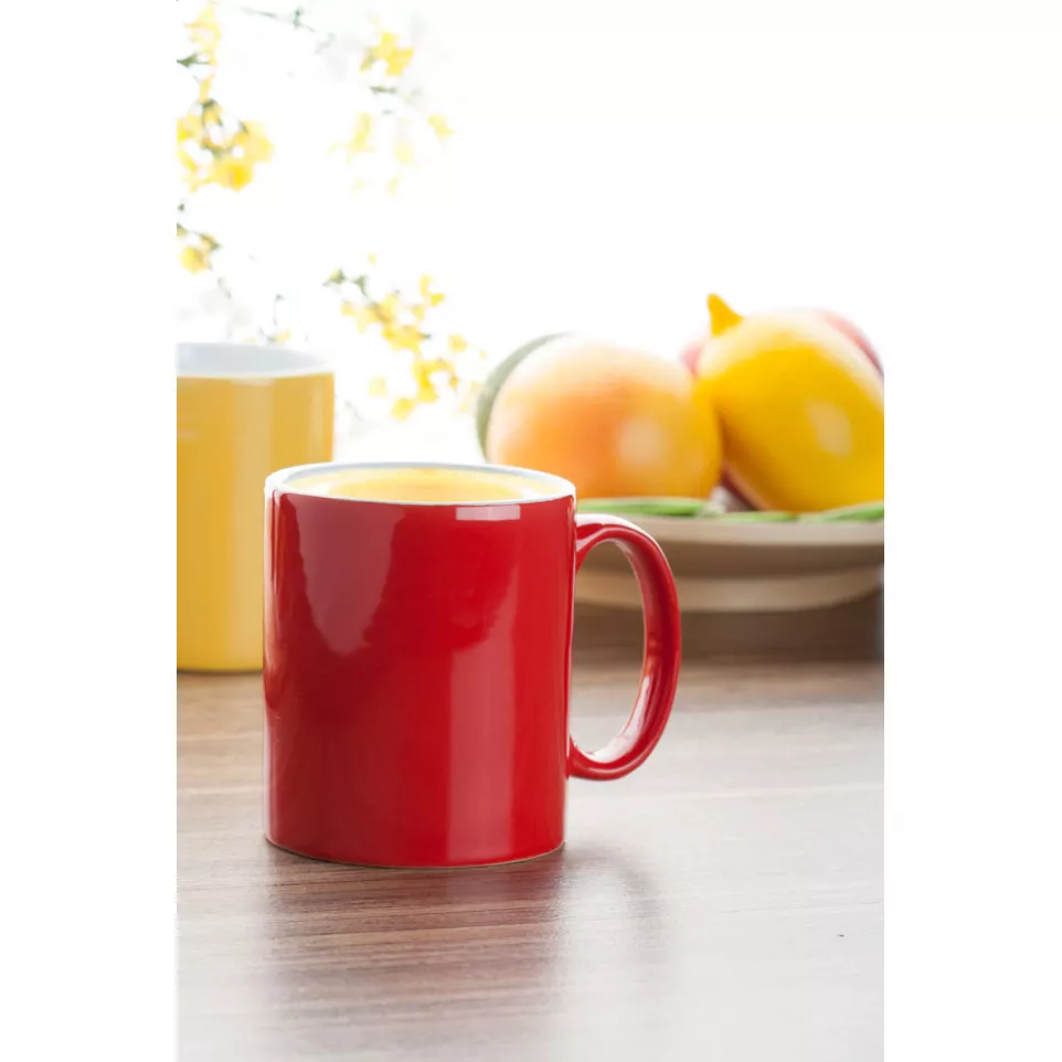 Bergen red white mug 