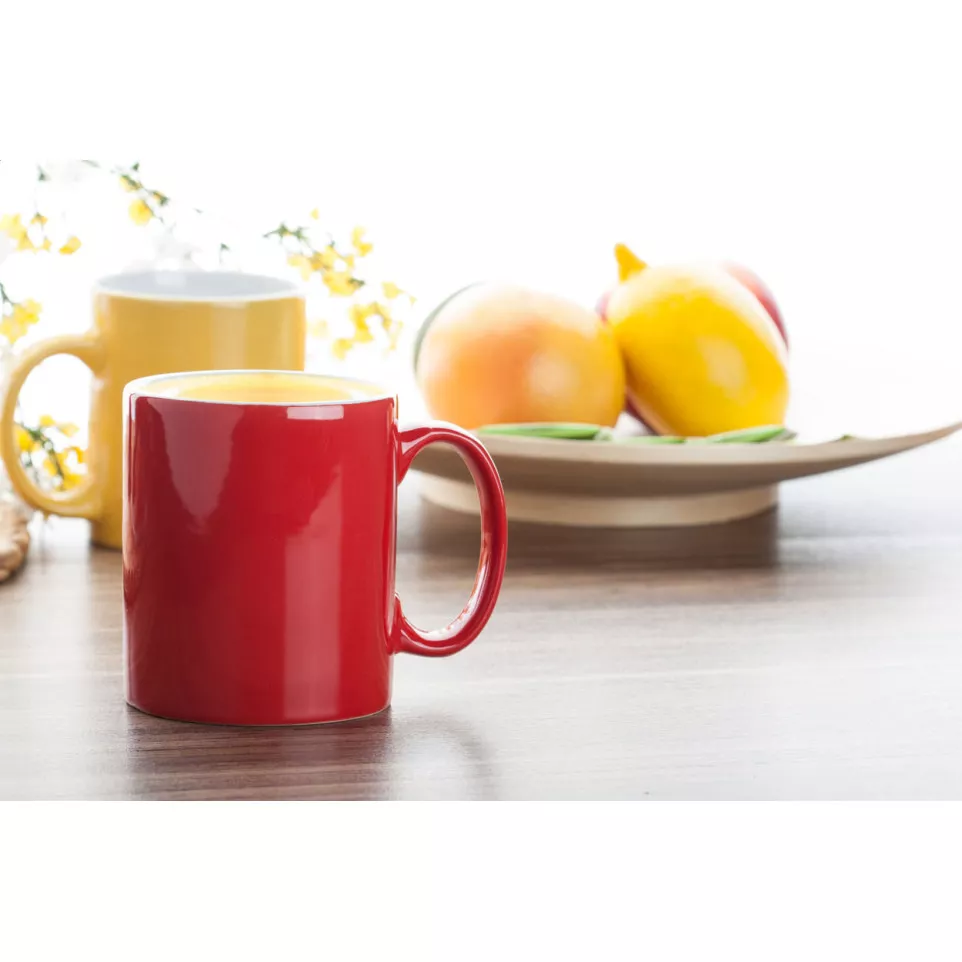 Bergen red white mug 