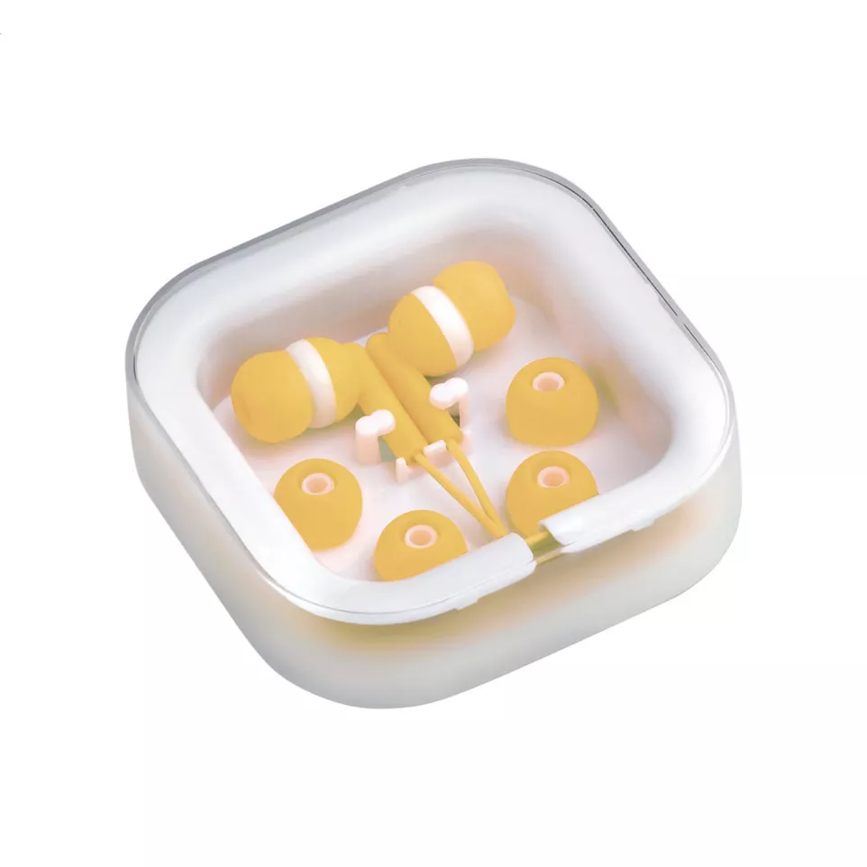 Clarin blanc jaune écouteurs 