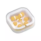 Clarin white yellow earphones 