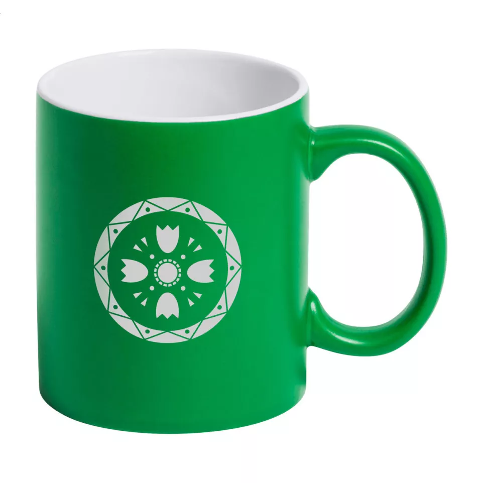 Covory green white mug 