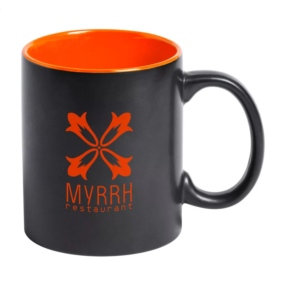 Bavary orange black mug 