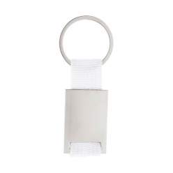 Poxil white silver keyring 