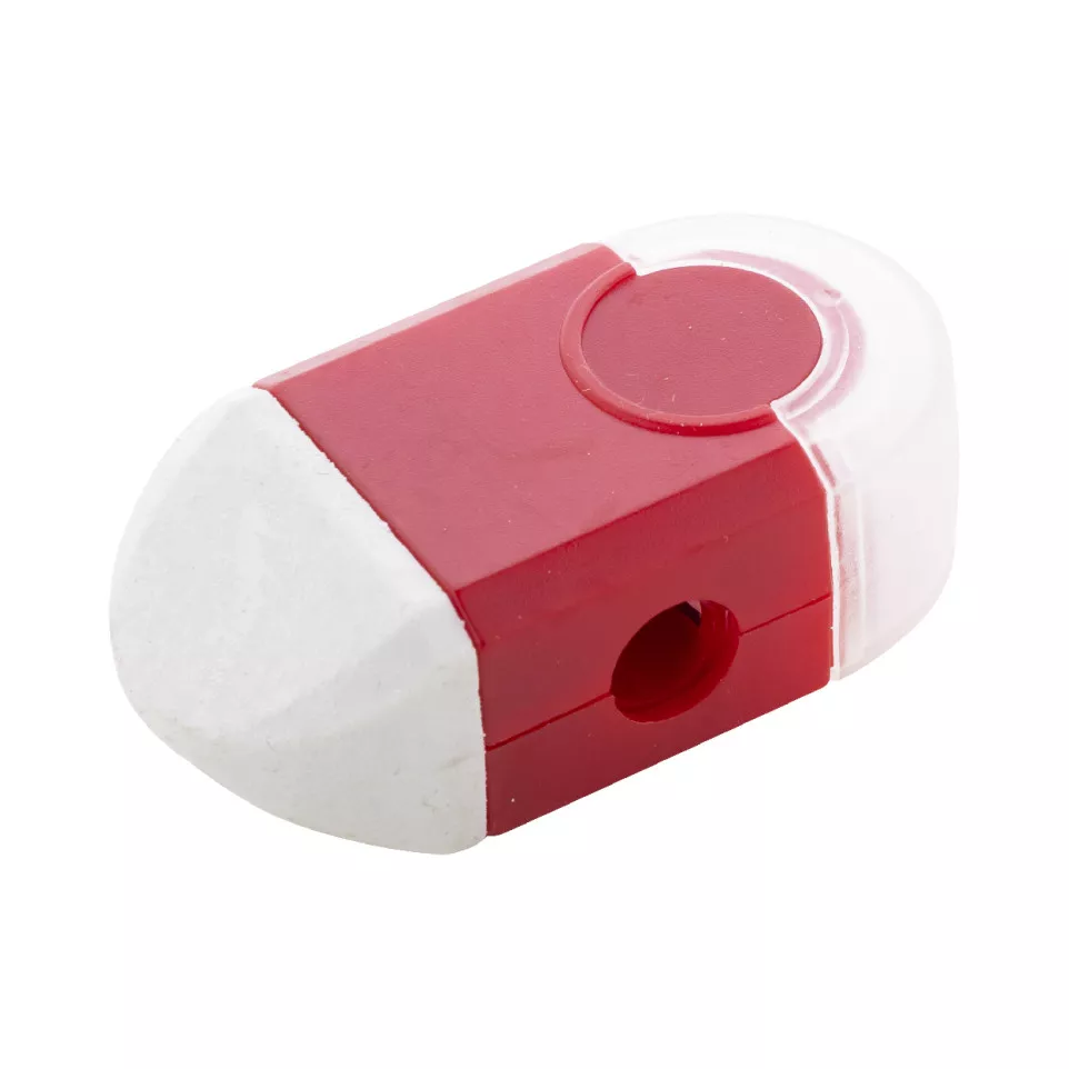 Pencix red white eraser and sharpener 