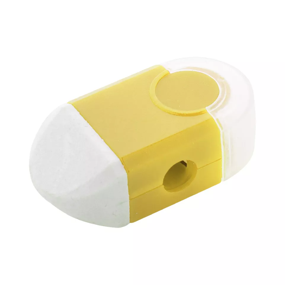 Pencix geel wit puntenslijper/gum 