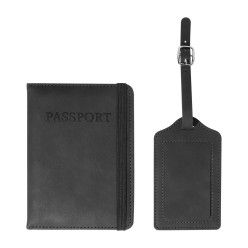 TwinPass black  RPU passport and tag set 