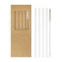 Borosip transparent  glass straw set 