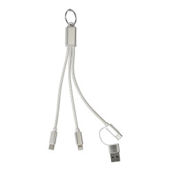 Rafob silver  keyring USB charger cable 