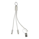 Rafob zilver  Sleutelhanger USB oplader kabel 