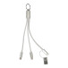 Rafob zilver  Sleutelhanger USB oplader kabel 
