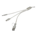Rafob silver  keyring USB charger cable 