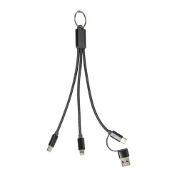 Rafob zwart  Sleutelhanger USB oplader kabel 