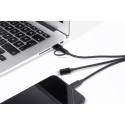 Rafob black  keyring USB charger cable 