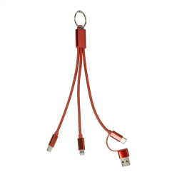 Rafob rood  Sleutelhanger USB oplader kabel 