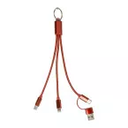 Rafob red  keyring USB charger cable 