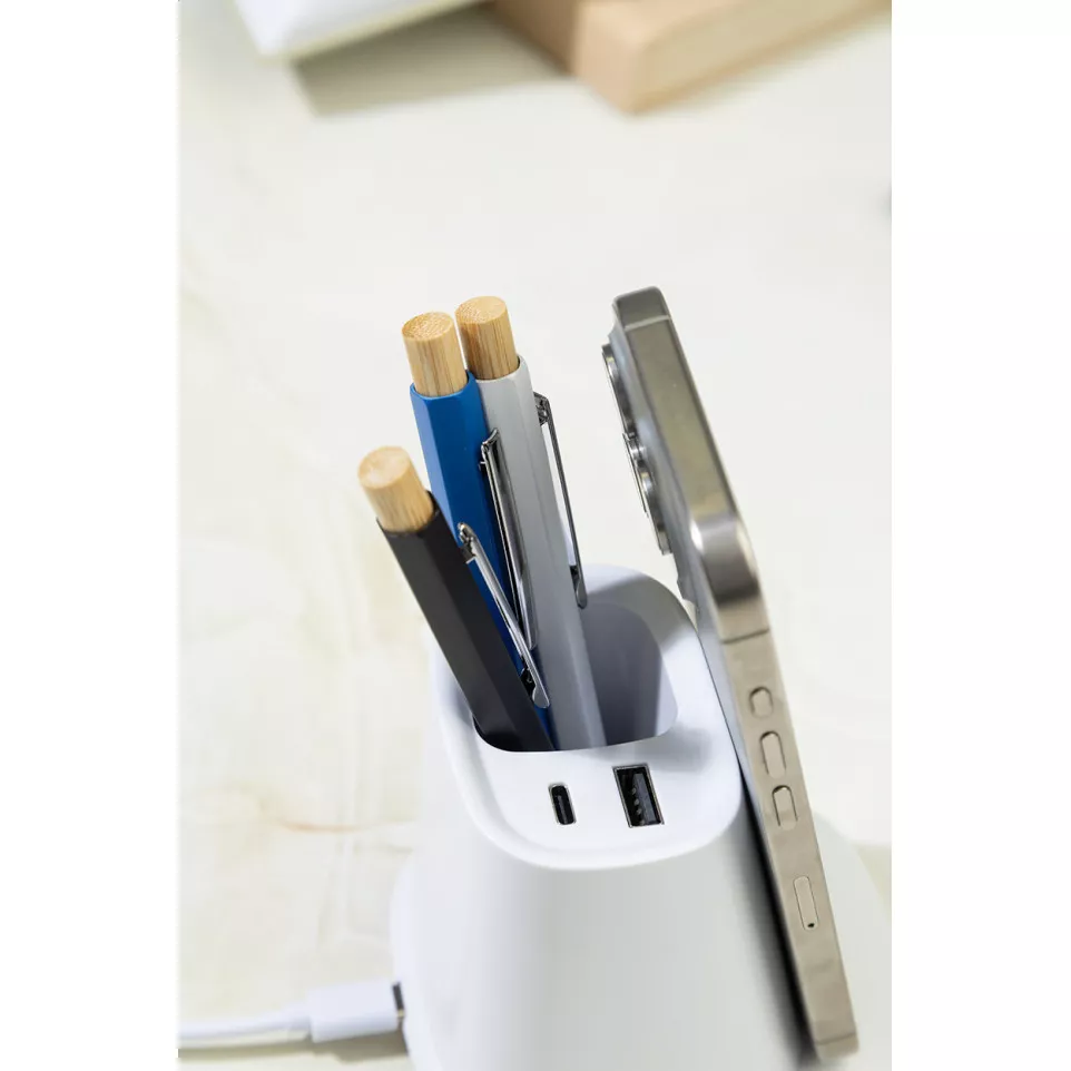 Powerdesk blanc  Porte-stylo...