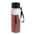 Fitmax rouge  Bouteille de sport en RPET avec serviette 