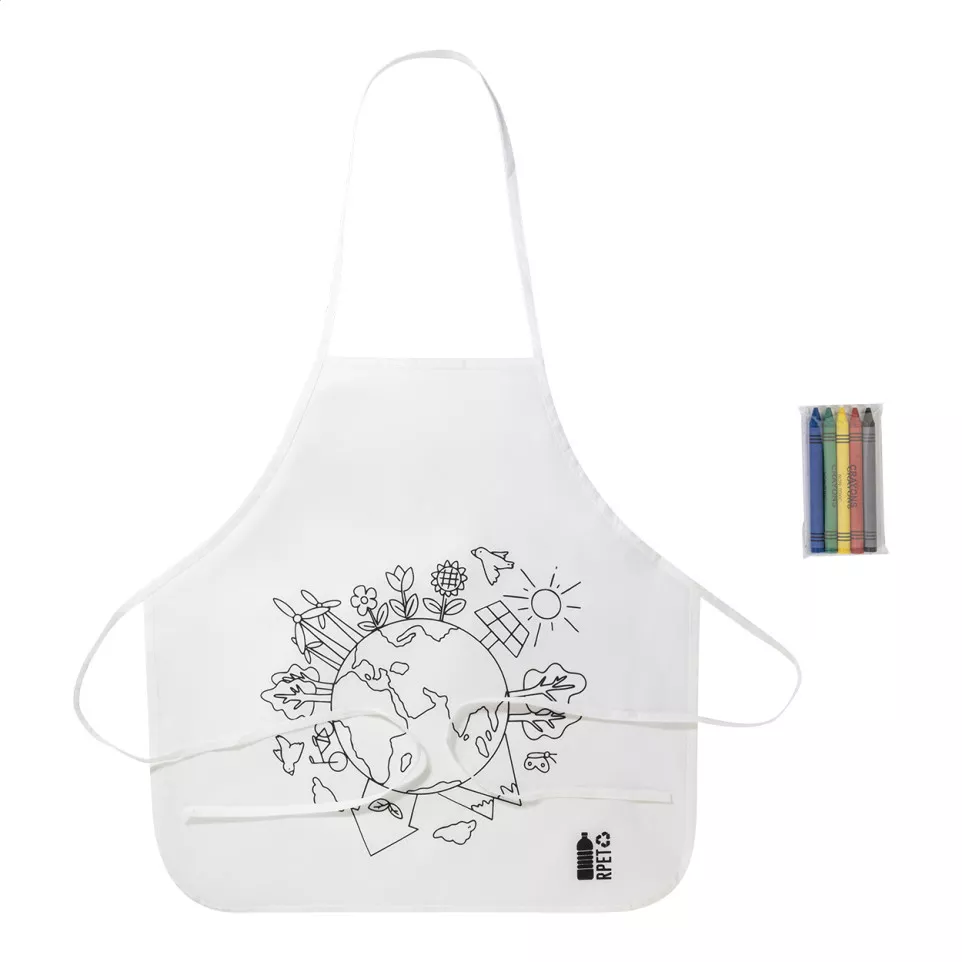 Ecolo white  RPET colouring apron 