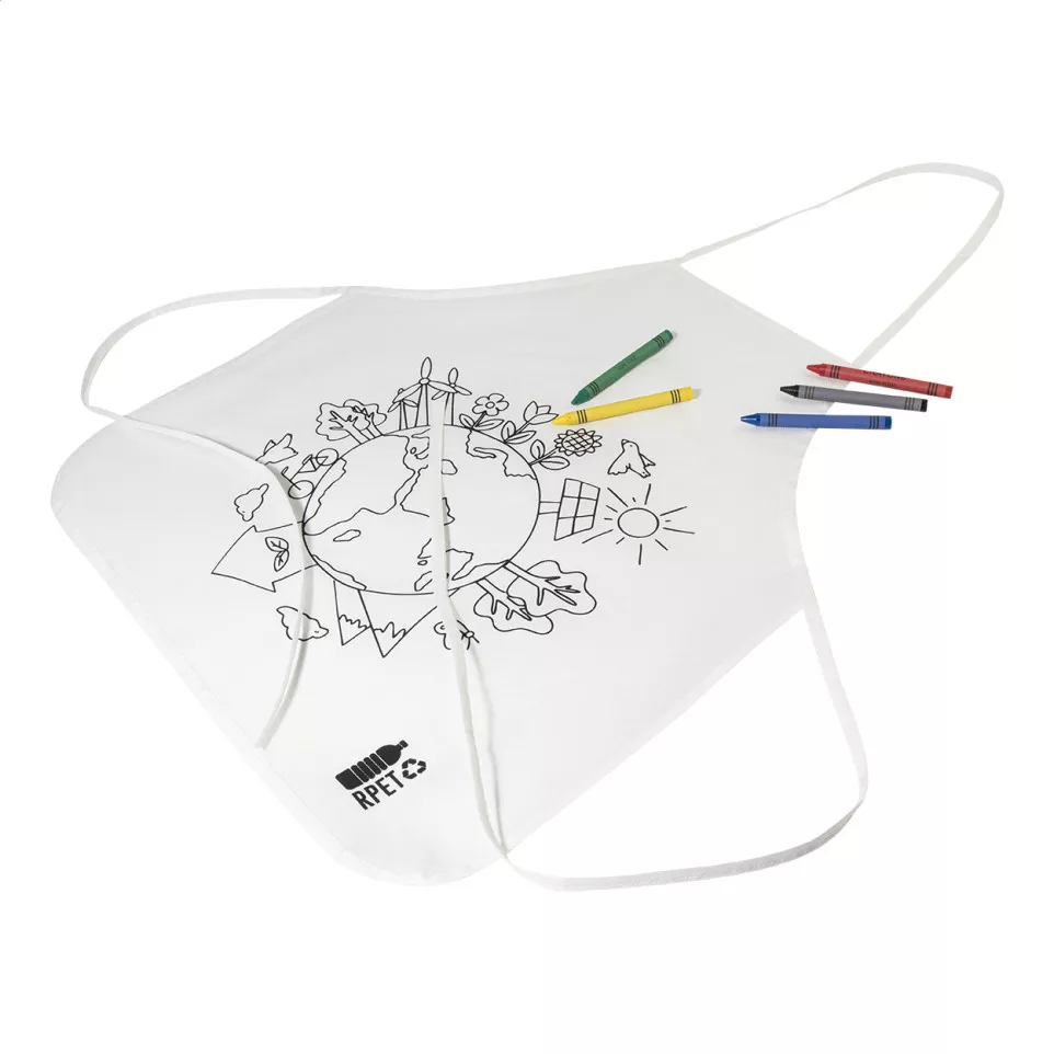 Ecolo white  RPET colouring apron 