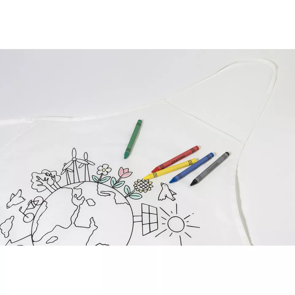Ecolo white  RPET colouring apron 