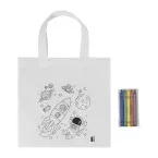 Spacolo white  RPET colouring shopping bag 