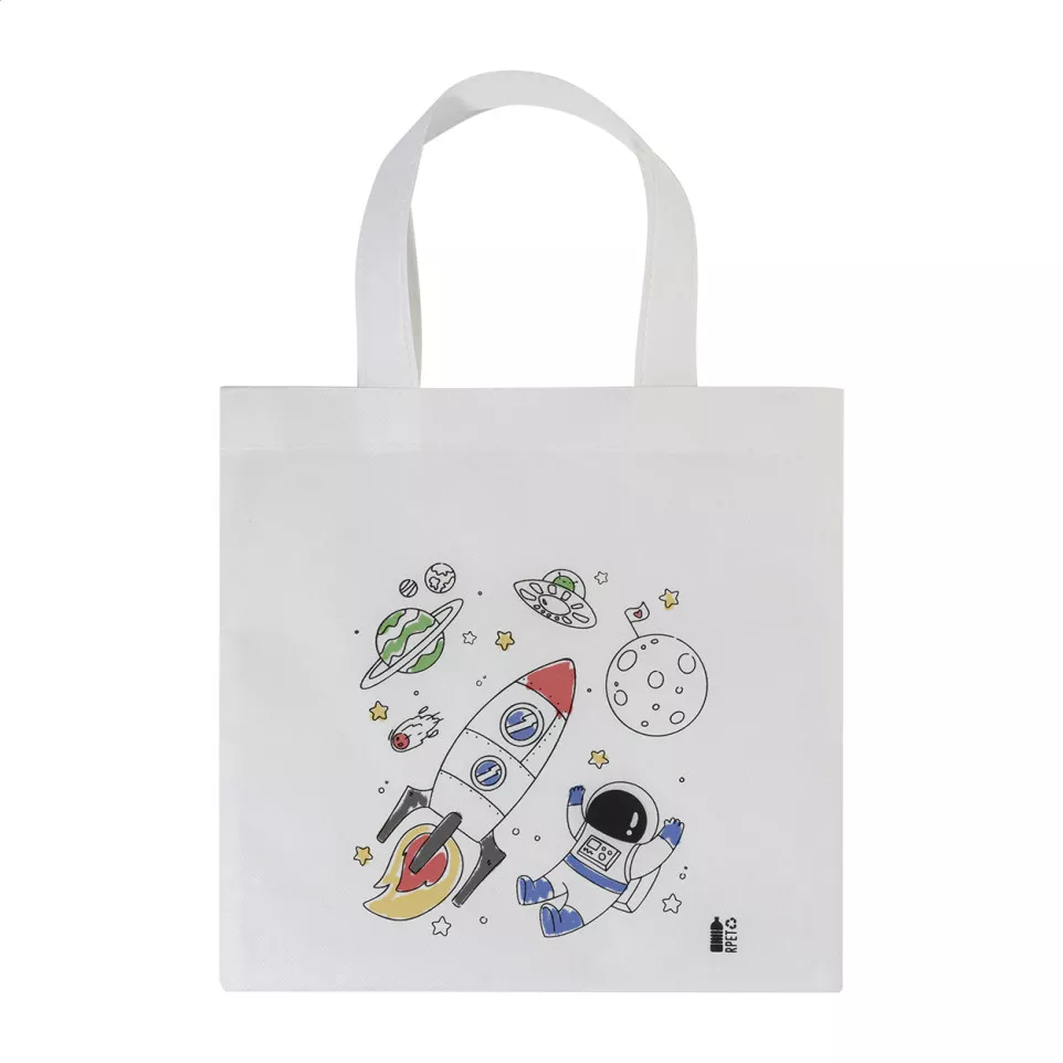 Spacolo wit  RPET kleur boodschappentas 