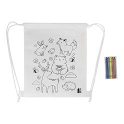Zocolo blanc  Sac à cordon de coloriage RPET, animaux 