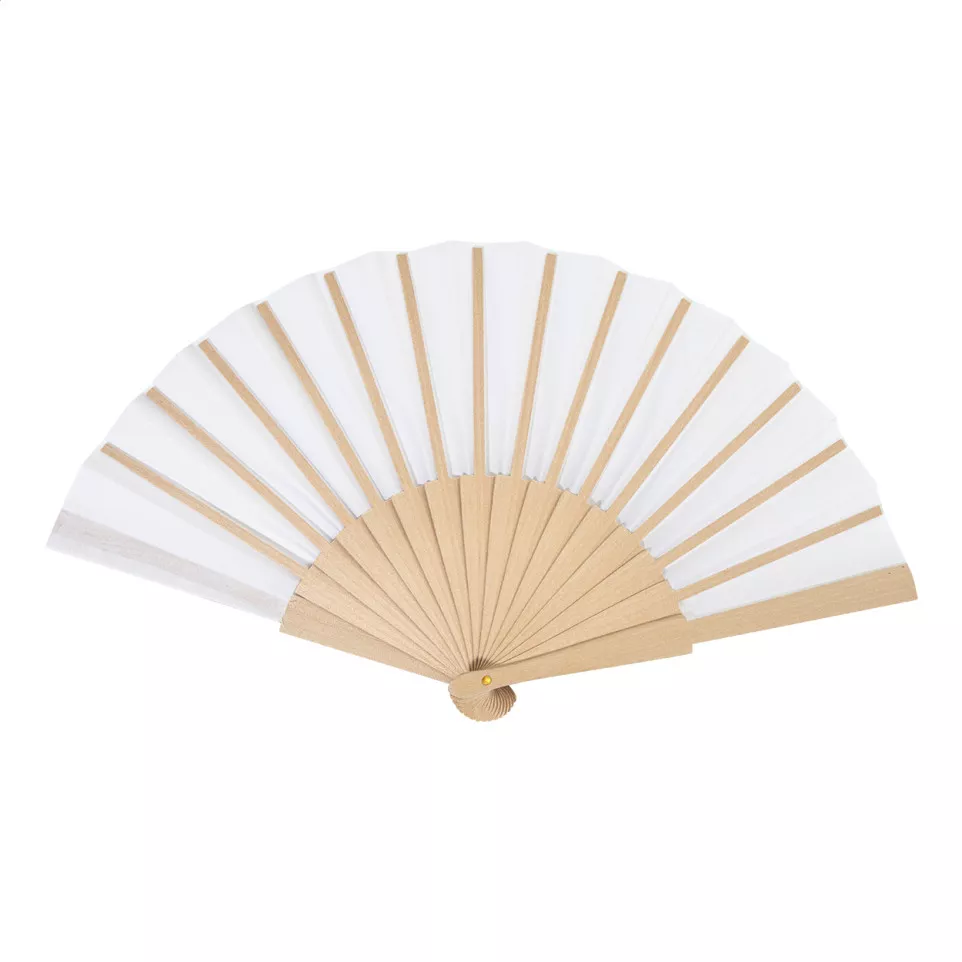 Solana white  RPET hand fan 