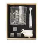 Highland transparant zilver whisky glazen set 