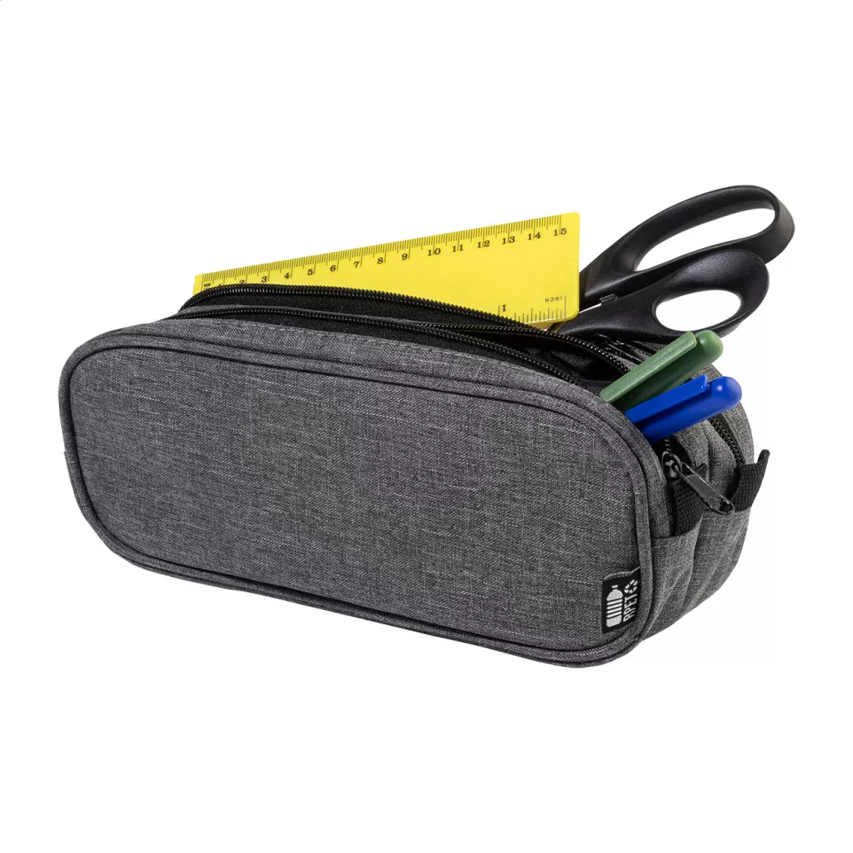 Dubsten donker grijs  RPET pen case 