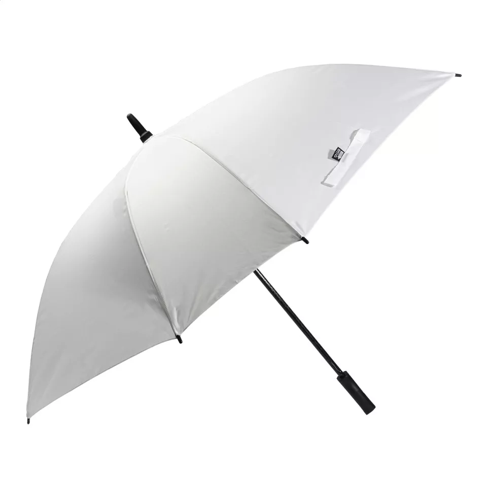 Quadstorm white  square RPET umbrella 