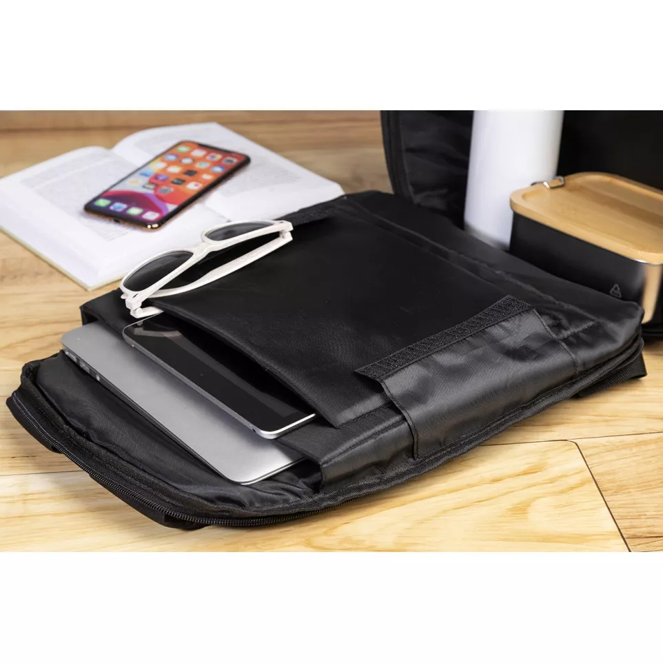 Leland black  RPET backpack 