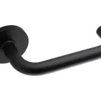 Pair of U-shape Door Handles Ø16mm on Rosette Ø53/6mm, Matte Black / pc