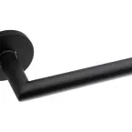 Paire poignée de porte L90°-forme Ø16 sur rosace Ø53/6mm, noir mat / pce