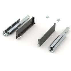 Ultra Slim Anthracite Drawer Side Kit 90mm Height with Soft-Close Slides 40kg Capacity 300mm Depth Pure-Pro / piece