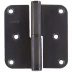 HDD-scharnier 80x80mm Ø12mm mat zwart links / pce