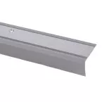 Gegroefde trapneus 40x25mm voorgeboord aluminium + pluggen + schroeven lengte 2,5m / 2.5m