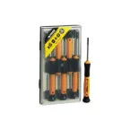 Set of 6 Precision Screwdrivers 4 Slotted and 2 Phillips per Piece