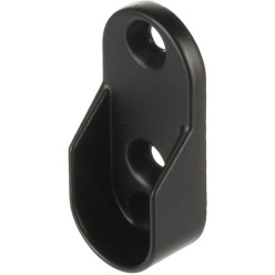 Support de barre penderie ovale 30x15mm noir mat / pce