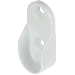 Support de barre penderie ovale 30x15mm blanc / pce