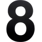 Flat House Number 8 Black Textured Matte 155mm per piece