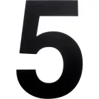 Chiffre plat 155mm noir structuré mat numéro: 5 / pce