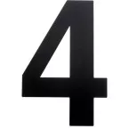 Flat House Number 4 Black Matte Textured 155mm per piece