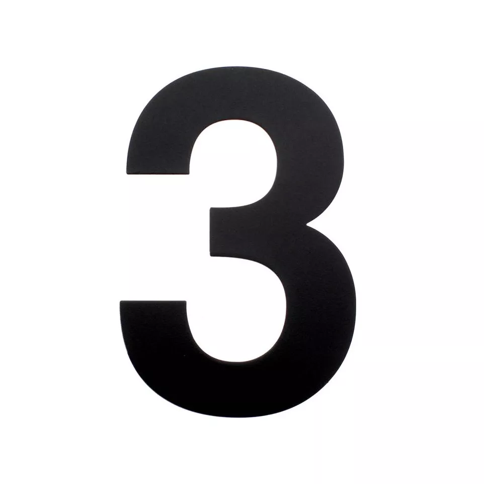 Chiffre plat 155mm noir structuré mat...