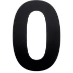 Chiffre plat 155mm noir structuré mat numéro: 0 / pce